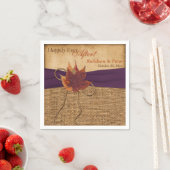 Autumn Leaves, FAUX Burlap Wedding Napkins Servet (Insitu)