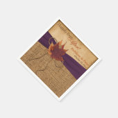 Autumn Leaves, FAUX Burlap Wedding Napkins Servet (Hoek)