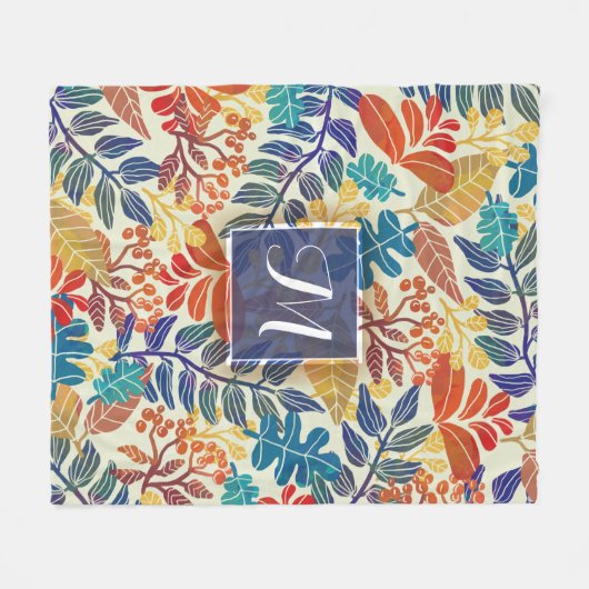 Autumn Leaves Fine Floral Achtergrond Fleece Deken (Voorkant (Horizontaal))