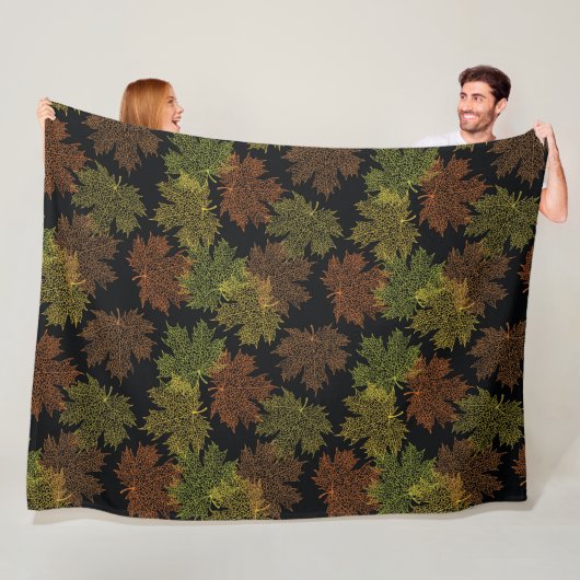 Autumn Leaves Fleece Blanket (In situ)