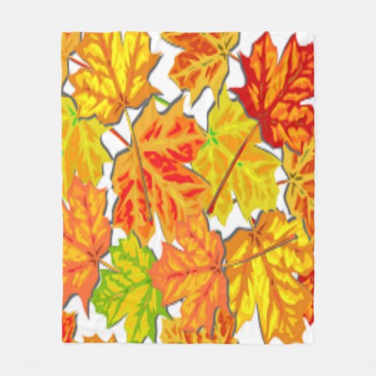 AUTUMN LEAVES FLEECE DEKEN (Voorkant)