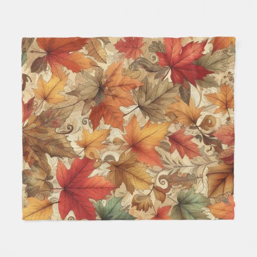 Autumn Leaves Fleece Deken (Voorkant (Horizontaal))