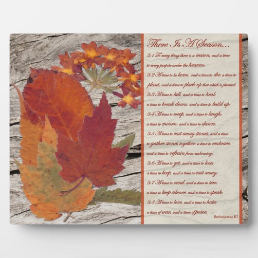 Autumn Leaves, Flowers Biblical Verses on Seasons Fotoplaat (Voorkant)