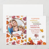 Autumn Leaves foto-uitnodiging Kaart (Voorkant / Achterkant)