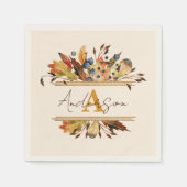 Autumn leaves frame personalized servet (Voorkant)