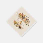 Autumn leaves frame personalized servet (Hoek)