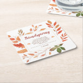 Autumn Leaves Friendsgiving Thanksgiving Diner Kartonnen Onderzetters (Schuin)