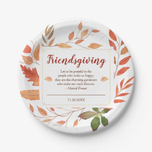 Autumn Leaves Friendsgiving Thanksgiving Party Papieren Bordje