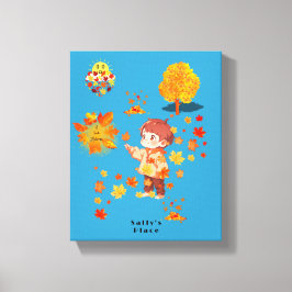 Autumn Leaves Fun Canvas Afdruk