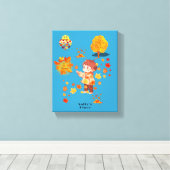 Autumn Leaves Fun Canvas Afdruk (Insitu (Houten vloer))