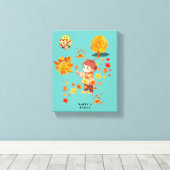 Autumn Leaves Fun Canvas Afdruk (Insitu (Houten vloer))