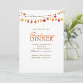 Autumn Leaves Garland Thanksgiving Dinner Kaart (Staand voorkant)