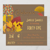 Autumn Leaves Gepersonaliseerd uitnodiging op zate (Voorkant / Achterkant)