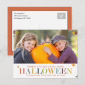 Autumn Leaves Halloween Photo Card Briefkaart (Voorkant / Achterkant)