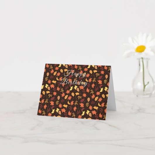 Autumn Leaves Happy Birthday Kaart (Kleine Plant)