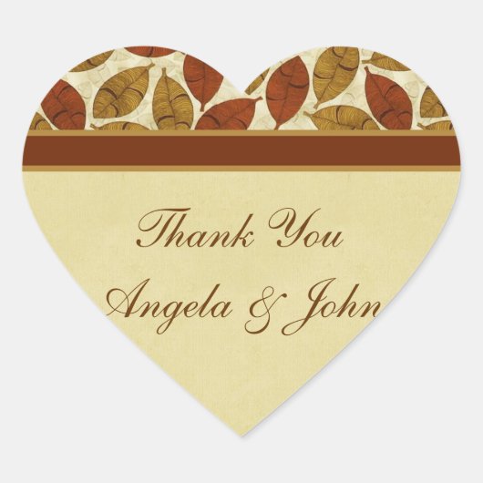 Autumn Leaves Hart Sticker (Voorkant)