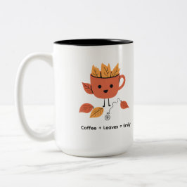Autumn Leaves Herfst Design met naam Tweekleurige Koffiemok