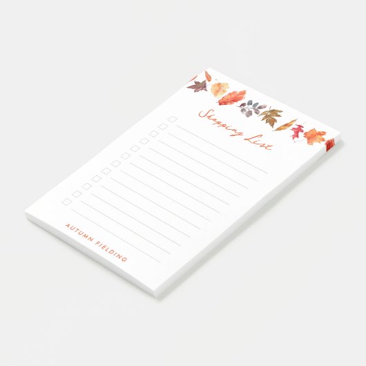 Autumn Leaves Herfst gepersonaliseerde boodschappe Post-it® Notes (Schuin)