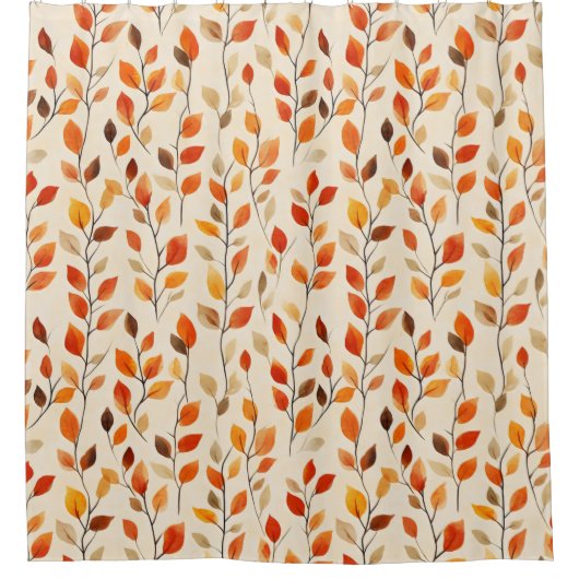 Autumn Leaves Herfst Pattern Douchegordijn (Voorkant)
