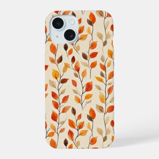 Autumn Leaves Herfst Pattern iPhone 15 Case (Achterkant)