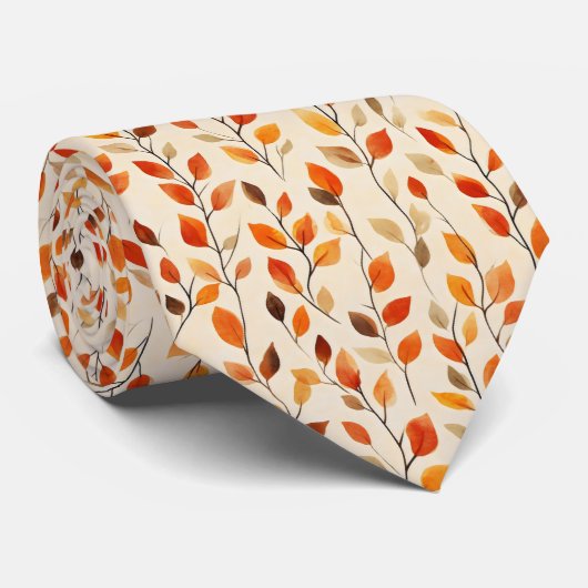 Autumn Leaves Herfst Pattern Stropdas (Opgerold)