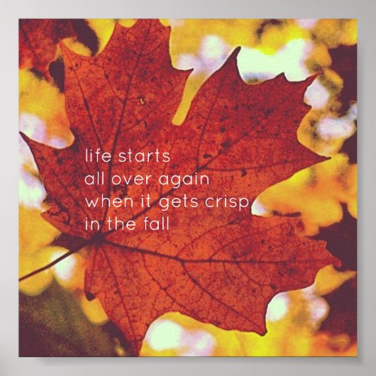 Autumn Leaves - Herfst Quote Poster (Voorkant)