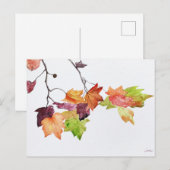 Autumn Leaves Herfst Waterverf Print Briefkaart (Voorkant / Achterkant)
