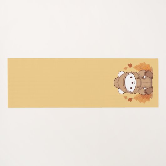 Autumn Leaves & Hoodie Beer Yogamat (Achterkant (horizontaal))