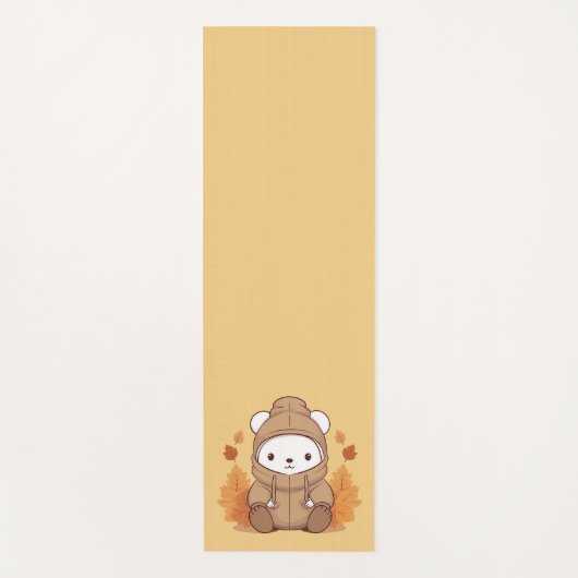 Autumn Leaves & Hoodie Beer Yogamat (Voorkant)