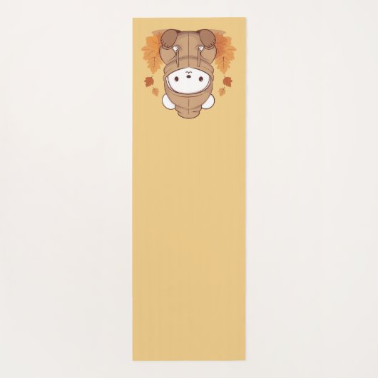 Autumn Leaves & Hoodie Beer Yogamat (Achterkant)