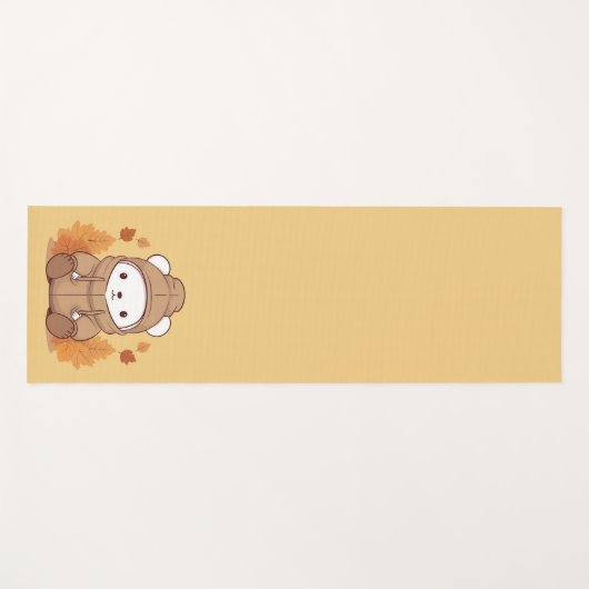 Autumn Leaves & Hoodie Beer Yogamat (Voorkant (horizontaal))