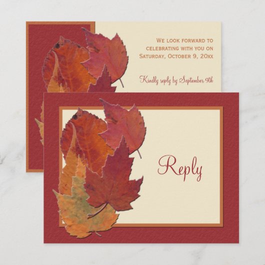 Autumn Leaves II RSVP Card 2 Kaart (Voorkant / Achterkant)