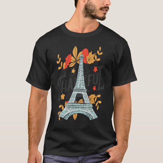 Autumn Leaves in Paris Eiffel Tower Fall Vibes in T-shirt (Voorkant)