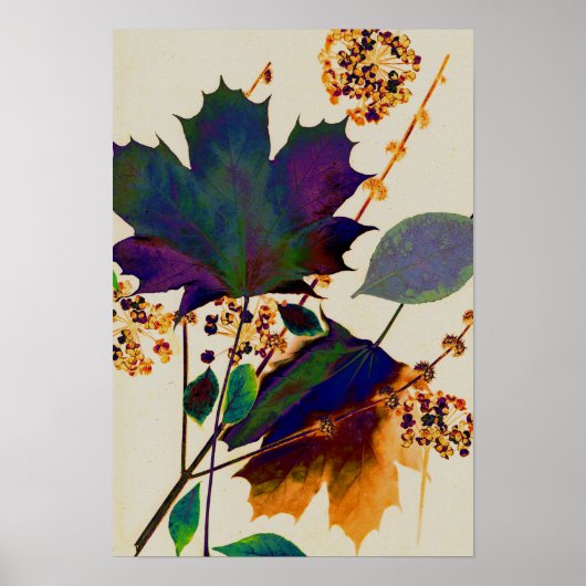 Autumn Leaves in Royal Colors Poster (Voorkant)