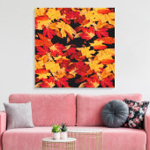 Autumn Leaves in Yellow Red Oranje Brown Canvas Afdruk (Insitu (Woonkamer))