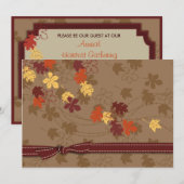 Autumn Leaves Invitation Kaart (Voorkant / Achterkant)