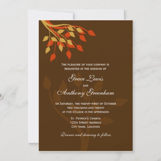 Autumn Leaves Invitation Kaart (Voorkant)