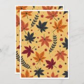 Autumn Leaves Invitation Kaart (Voorkant / Achterkant)