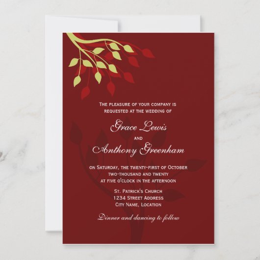 Autumn Leaves Invitation Kaart (Voorkant)