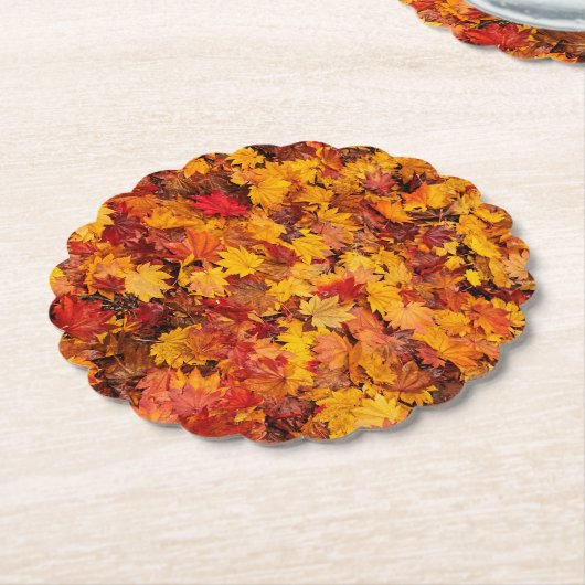 AUTUMN LEAVES KARTONNEN ONDERZETTERS (Gekanteld)