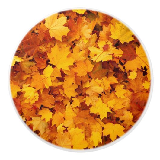 Autumn Leaves Keramische Knop (Voorkant)