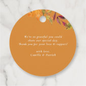 Autumn Leaves Krans Baby shower Bedankt Bedankjes Labels (Achterkant)