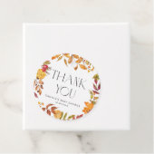 Autumn Leaves Krans Baby shower Bedankt Bedankjes Labels (In situ)