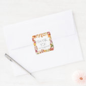 Autumn Leaves Krans Baby shower Bedankt Vierkante Sticker (Envelop)