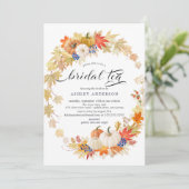 Autumn Leaves Krans Vrijgezellenfeest Tea Kaart (Staand voorkant)