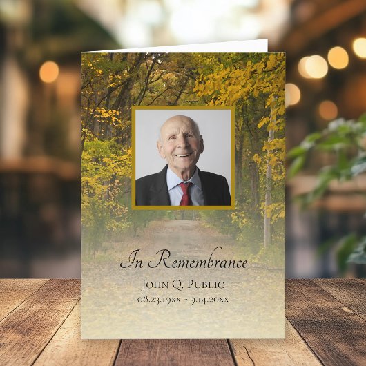 Autumn Leaves Lane-begrafenisdienst opgevouwen Programma