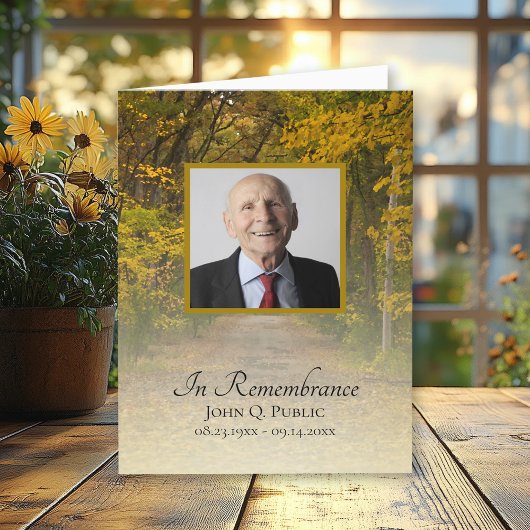 Autumn Leaves Lane Funeral Sympathy Bedankkaart