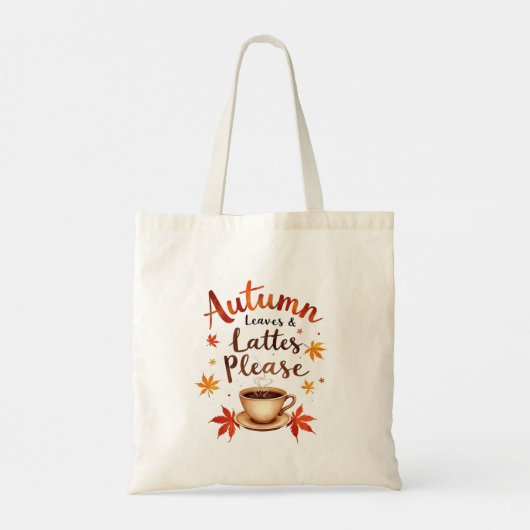 Autumn Leaves & Lattes Please - Waterverf Gezellig Tote Bag (Achterkant)