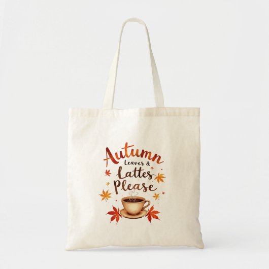 Autumn Leaves & Lattes Please - Waterverf Gezellig Tote Bag (Voorkant)