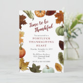 Autumn Leaves Lijst Thanksgiving Kaart (Staand voorkant)